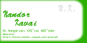 nandor kavai business card